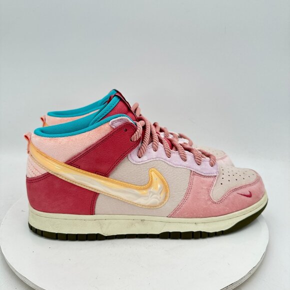 Nike Dunk X Social Status Mid Men Size 10 DJ1173-600 Strawberry Milk Shoes - Picture 4 of 11